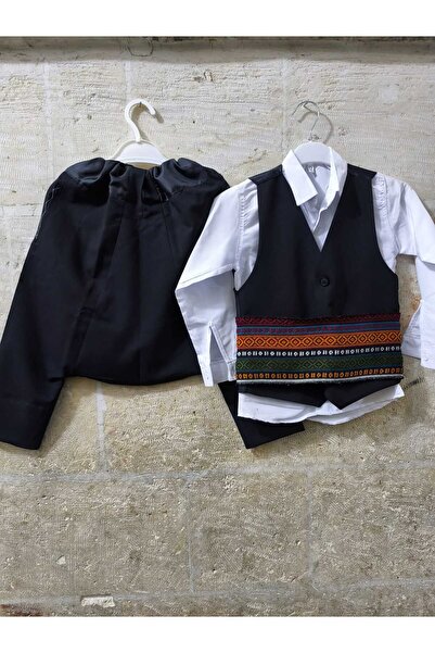 MODA Yöresel Okul Şalvar Yelek Takımı Bel Kuşağı ve Gömlek Dahil