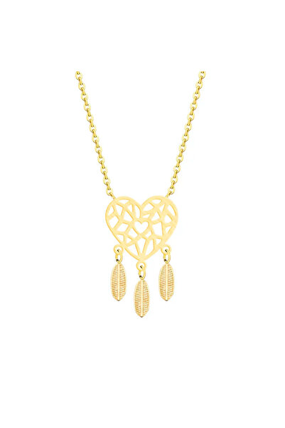 EFAYN.RO Lant dama, pandantiv inima, model dream catcher, reglabil, auriu, EFAYN