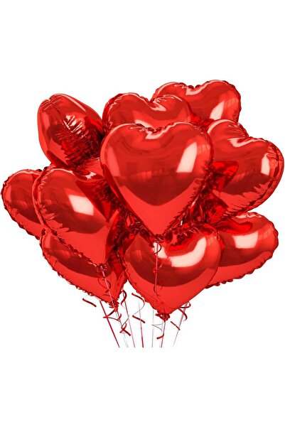Orca Süs 5 Red Heart Foil Balloons - 45 cm (18 Inch) - Set of 5 Heart Foil Ba...
