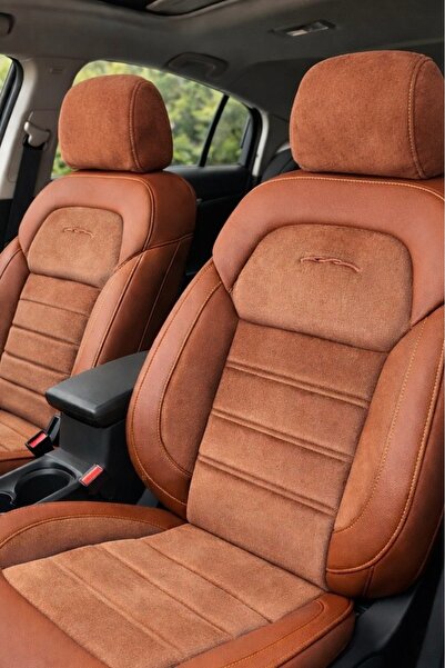 Uğurlu Lüx Tay Tüyü Otomobil Koltuk Kılıfı 12 Parça Set Kiremit Rengi