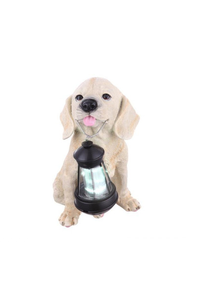 Strend Pro Garden decoration solar lamp puppy with lantern, 24x14x25 cm