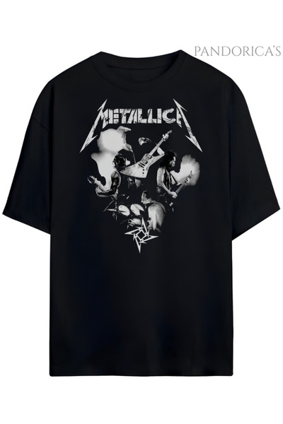 Grafftee Clothing Tricou din bumbac oversize unisex cu imprimeu Metallica Des...