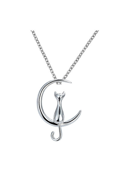 EFAYN.RO Cat chain, silver pendant, women, EFAYN
