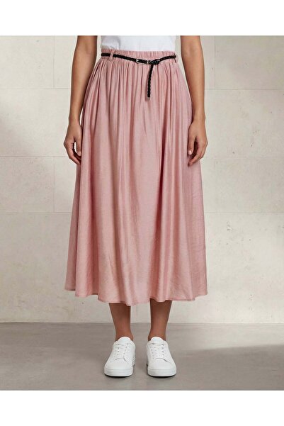 REDTAG Women Pink Belted Flared Skirt