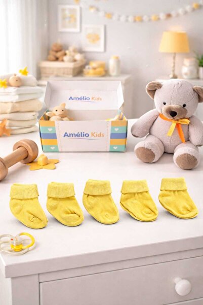 Amélio Kids Organic Cotton Unisex 5-Piece Boxed Premium Newborn Baby & Childr...