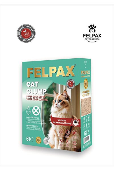 Felpax %100 Tozsuz Topaklanan Kedi Kumu 6 Litre