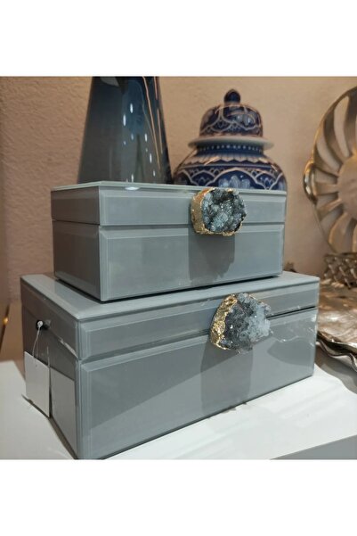 zepce design Doğal Taşlı Cam Kutu