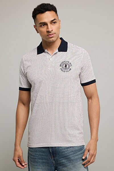 R&B Printed Polo T-Shirt With Short Sleeves
