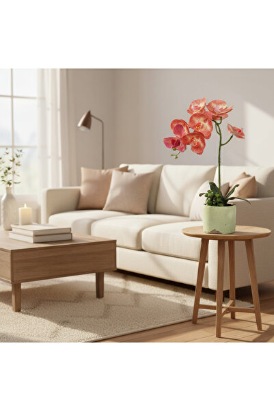 Roots Furniture أوركيد اصطناعية مزروعة في أصيص، 46 سم، لون الشمبانيا الداخلي