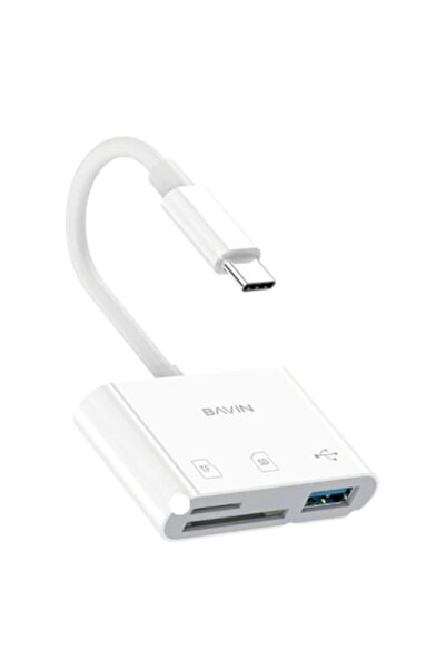 Bavin OTG-29 3-In-1 OTG Card Reader Type-C To TF/SD + USB
