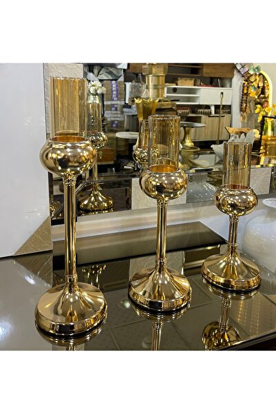 HomeNew طقم شمعدان ذهبي ملكي - لمسة فخامة عصرية لمنزلك