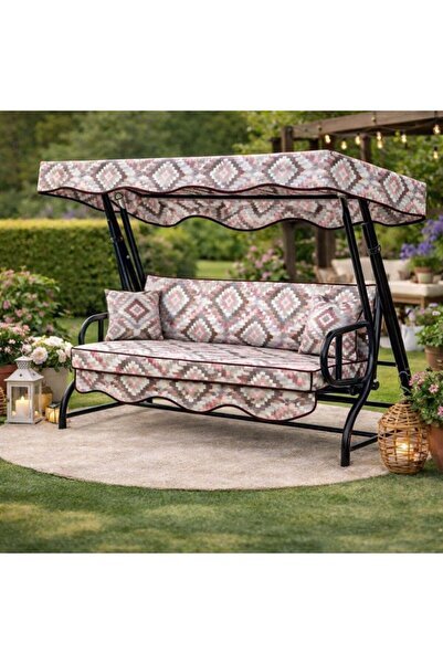 batu tekstil Salıncak Minderi 3 kişilik Desenli (Sünger ve tente dahil)