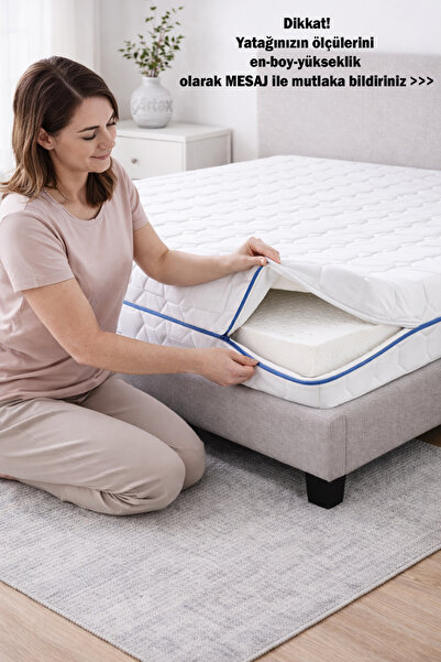 Artex Kılıf İnci 120x200 Yatak Kılıfı Koruyucusu Yatak Örtüsü Fermuarlı Kapit...