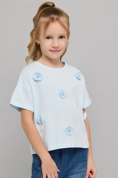 R&B Appliqued T-Shirt With Crew Neck And Short Sleeves