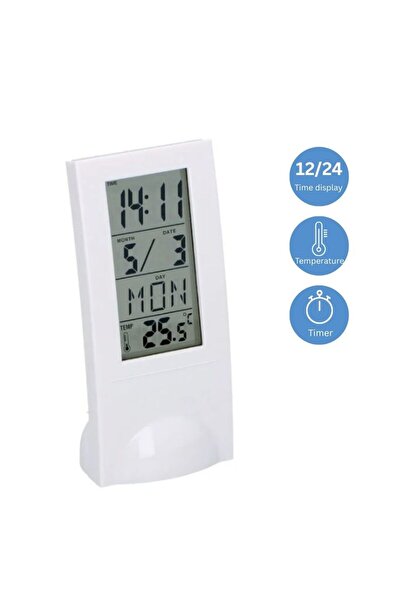 OEM Statie meteo digitala cu afisaj LCD, ceas 12/24h, temperatura si data – Alb