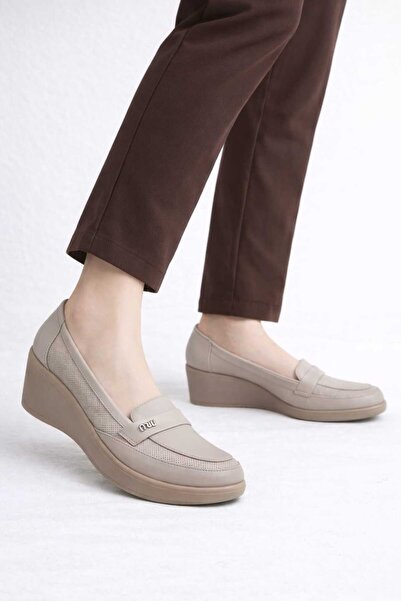 NO BRAND Nova Kadın Loafer – Dolgu Topuklu Platform Günlük & Ofis Ayakkabısı