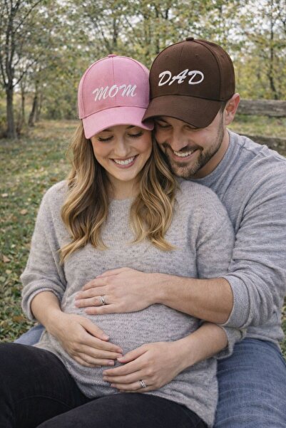 sf collection Mom & Dad Printed Pink-Brown 2-Piece Basic Double Combination H...