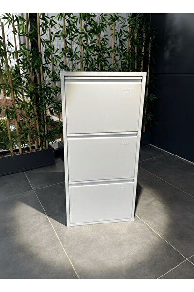 KASER Metal Ayakkabılık-3'lü-Beyaz