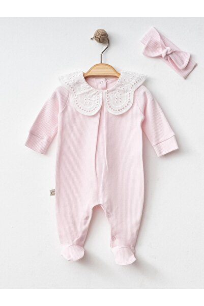 Mini Ropa Polka Dot Scallop Collar Cotton Combed Cotton Baby Girl Romper Set