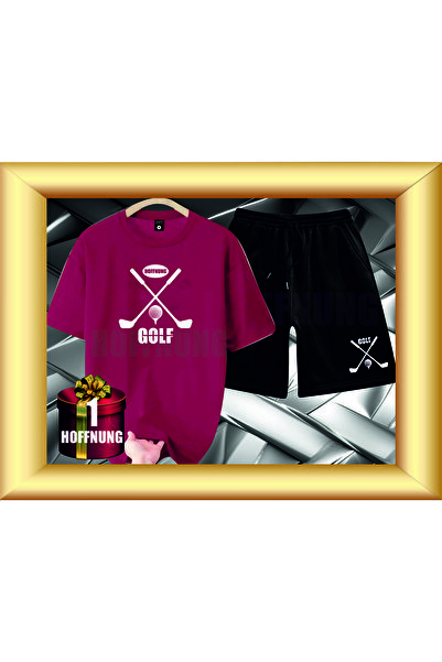 HOFFNUNG Unisex Casual Short Sleeve Set with Golf Print Outdoor Spring/Summer...