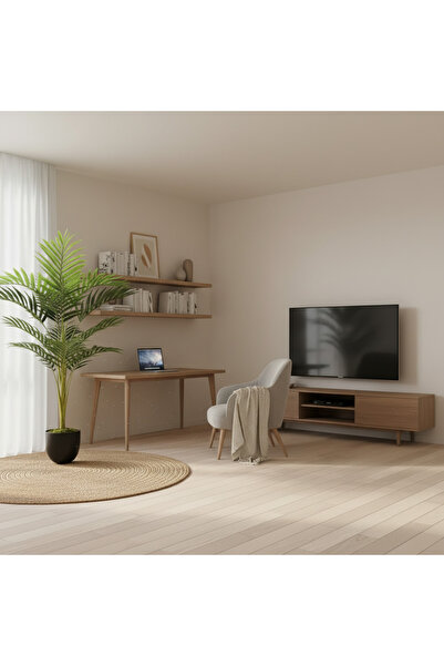 Roots Furniture نخلة جبلية اصطناعية مزروعة في أصيص، طولها 100 سم، للاستخدام ا...