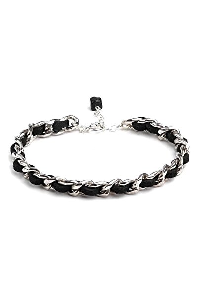 Chaileather Black - Zincir & Deri Bileklik