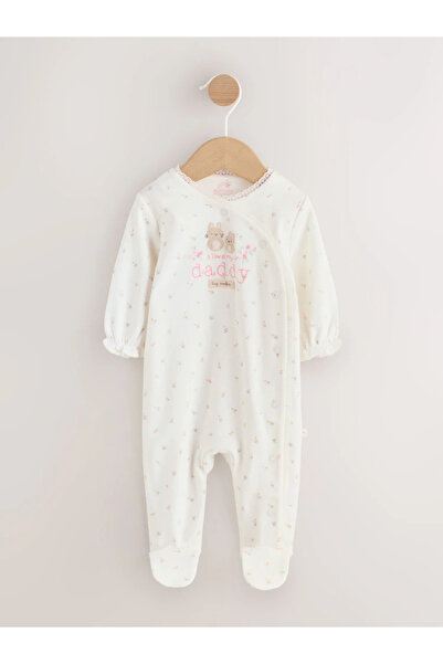 Next Baby 100% Organic Cotton Cream/White Mini Bear Patterned Single Baba Jum...