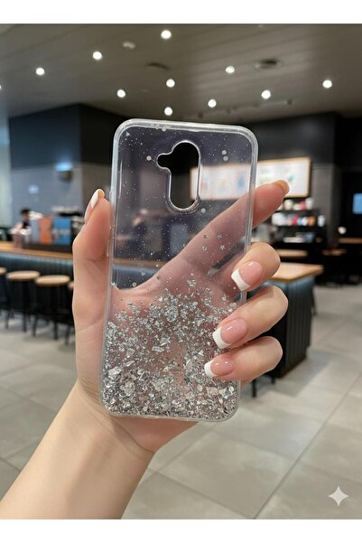 TECNOTREND Huawei Mate 20 Lite Uyumlu Kılıf Parçacıklı Renkli Şeffaf Silikon ...