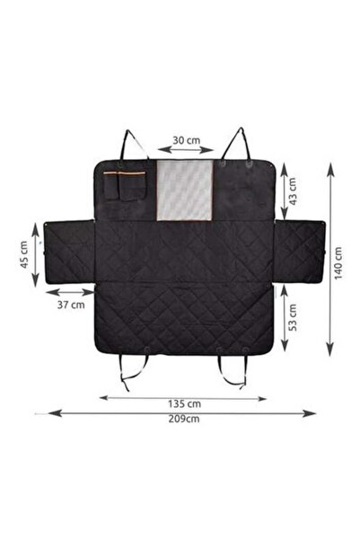 Purlov Husa de protectie impermeabila pentru bancheta auto, cu plasa de siguranta, buzunare 140 x 209 cm