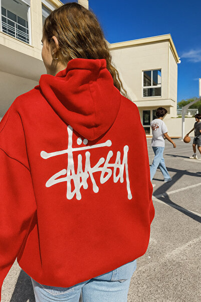 LAYORA Unisex Oversized 3 Thread Street Style K Hooded Back B Printed Casual ...