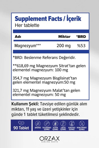 Ocean Extramag Triple Combination Magnesium 200 Mg Supplement 90 Tablets