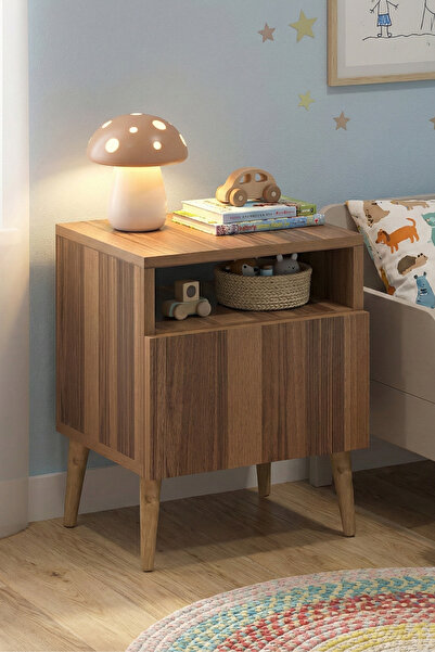 Monte Sehpa Luce Kapaklı Çocuk Odası Komodin Ceviz