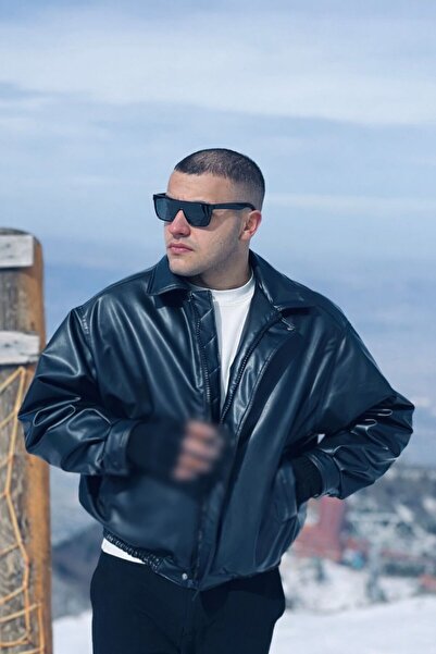 İBOS MODA New Season Inner Lined Oversize Bomber Vintage Men's Loose Leather ...