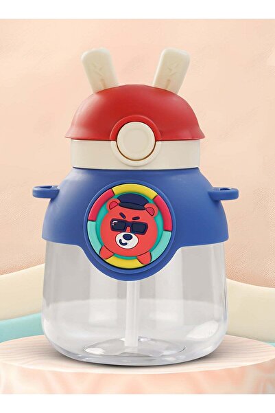 BAYBEE 650ml Baby Sipper Bottle, Leakproof BPA-Free with Straw & Carry Rope Red