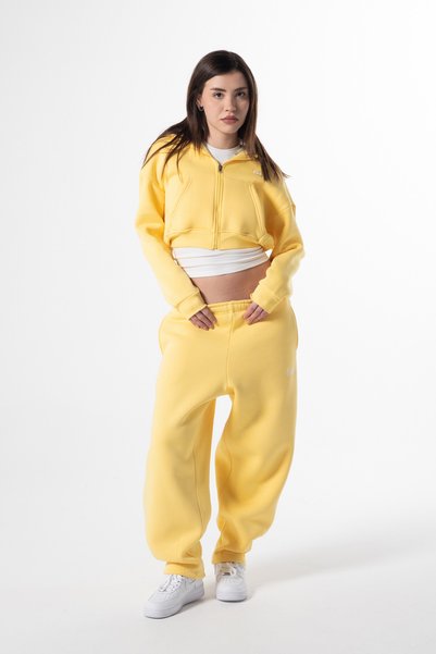 Flaw Wear Flaw Embroidered Yellow Zip Crop