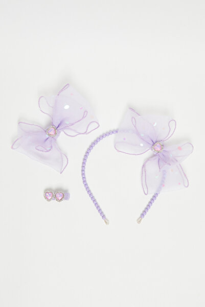 R&B Girl'S Lilac 3 Pack Hair Accessory Set