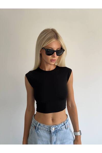 Rabona Fashion Αμάνικη Βασική Μπλούζα Crop