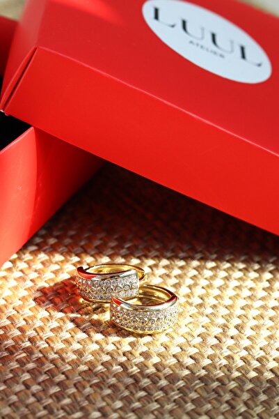 LUUL ATELIER XUPING Zirkon Taş 14K Gold Vip Halka Çelik Küpe