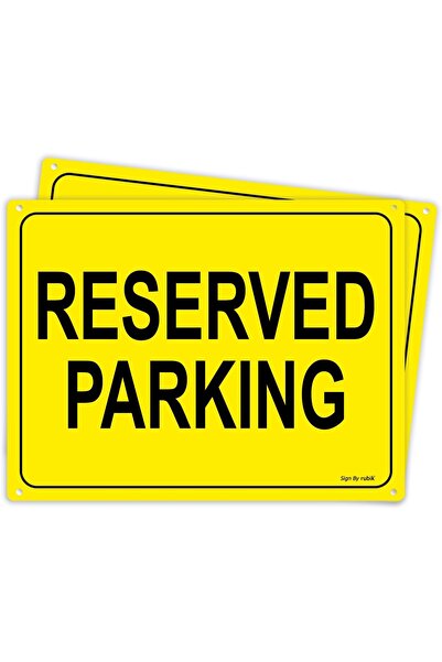 RUBIK 2-Pack Acrylic Reserved Parking Sign 30x22.5cm A4 Size Yellow/Black