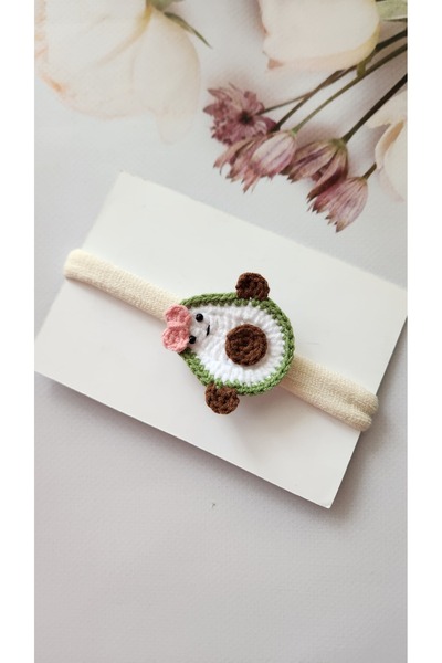 Baby El örgüsü avokado desen bebek bandana 0-1 yaş Antialerjik