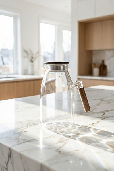 ACAR PureGlass Akasya Kapaklı Cam Sürahi - 2200 ml