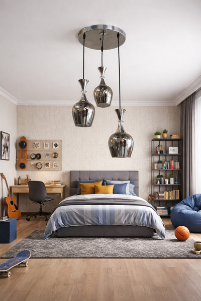 TREND KAFKAS – 3’lü Camlı modern Sarkıt Avize