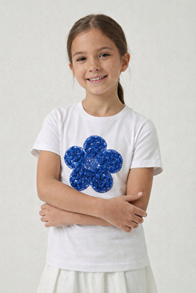 nacar çarşı Devojčice Kobalt plava Plava Majica sa Tratinčicama 23. April 29....