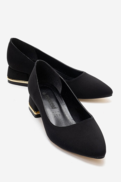 CCWAY AYAKKABI Γυναικεία Απλά Γαλβανισμένα Παπούτσια με Μυτερό Τακούνι ΜΑΥΡΟ ZRA