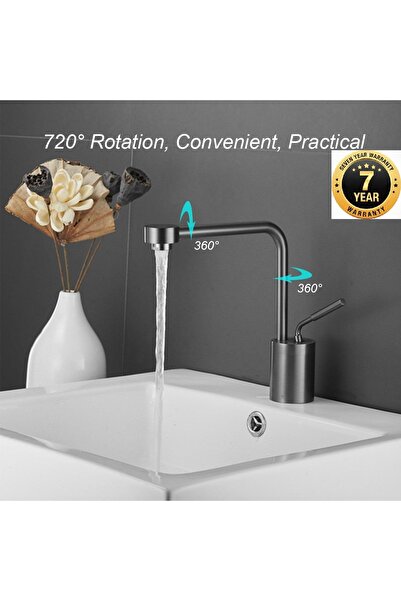 OEM Banyo Lavabo Bataryası Yeni Model Tasarım Antrasit Renk 7 Yıl Garantili İ...
