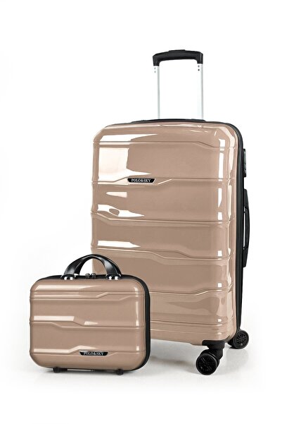 POLO&SKY Azra Model Gold PP Polipropilen Kırılmaz 2'li Orta Boy + Makyaj Vali...