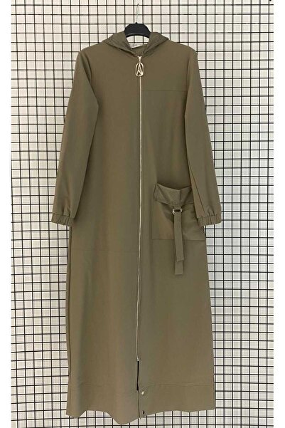 Armine TREND Yeni Sezon Kapüşonlu Boydan Fermuarlı Cep Detaylı Spor ve Şık Pa...