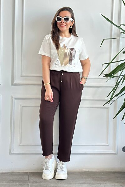 yb yağmur butik Pantaloni morcovi cu talie elastică