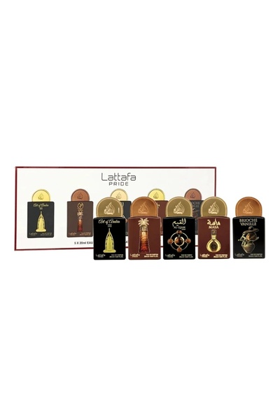 lattafa Set EDP Unisex 5x20 ml – Art of Arabia III, Ajwaa, Al Qiam Gold, Masa...
