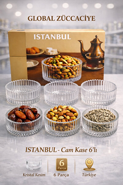 Herencia İSTANBUL - Cam Kase 6’lı | Sunum & Çerezlik